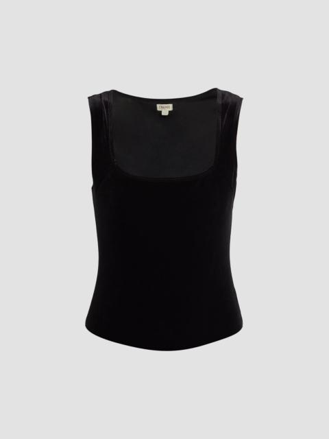 L'AGENCE Women's Velvet Squareneck Bodysuit - Black