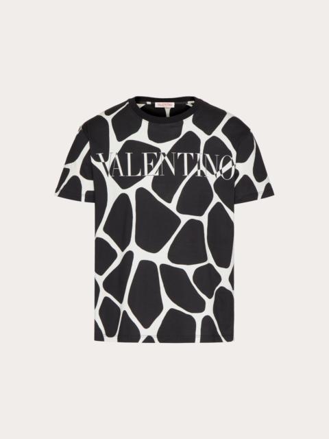Valentino COTTON T-SHIRT WITH GIRAFFA RE-EDITION PRINT