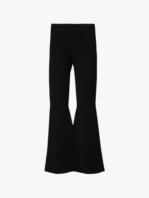 Iconic flared-leg mid-rise knitted trousers