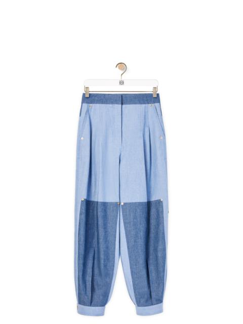 Loewe Cropped chambray balloon trousers