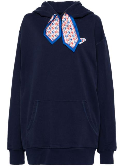 CASABLANCA logo patch silk scarf hoodie
