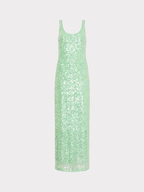 MILLY Tatum Stretch Shimmer Sequins Scoop Neck Dress