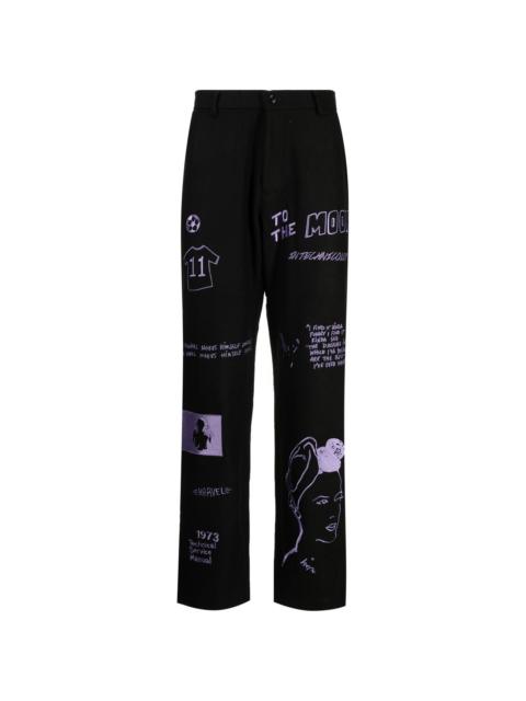 KidSuper embroidered-design wool-blend trousers