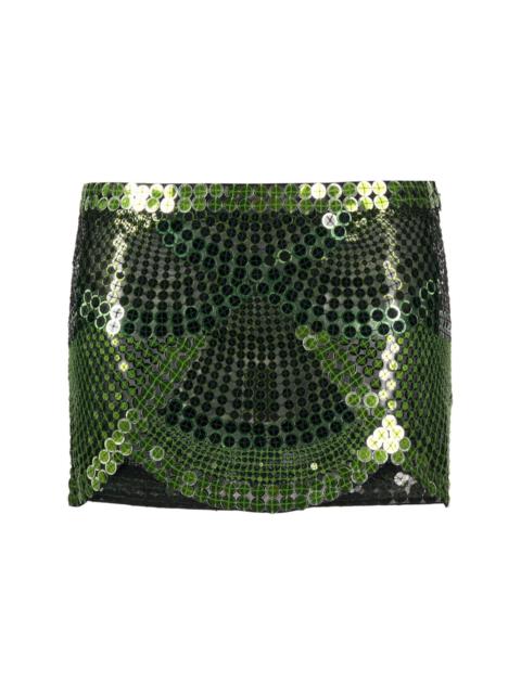 THE ATTICO sequin-embellished mid-rise miniskirt