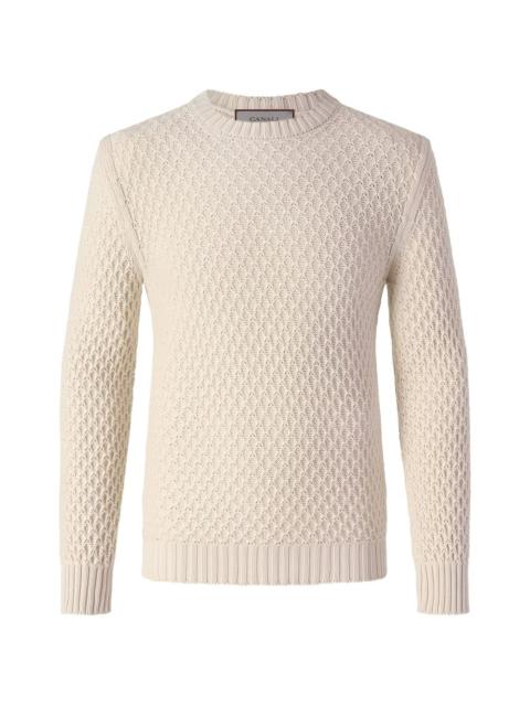 Canali diamond-knit crew-neck sweater