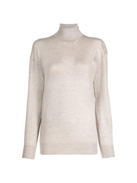 ribbed-knit roll neck sweater