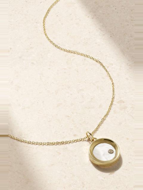 MATEO 14-karat gold, pearl and diamond necklace