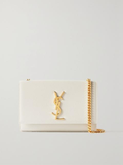 SAINT LAURENT Kate small embossed-leather shoulder bag White
