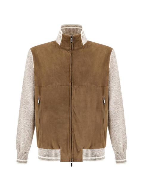 Paul & Shark Aqualeather-panel bomber jacket