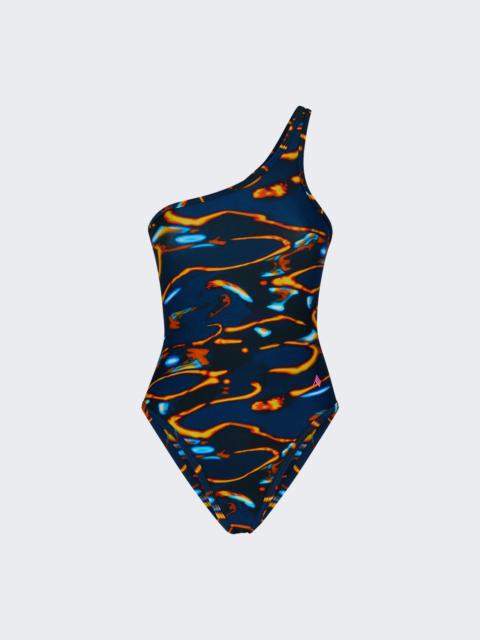 One-piece Swimsuit Blue And Yellow Shades