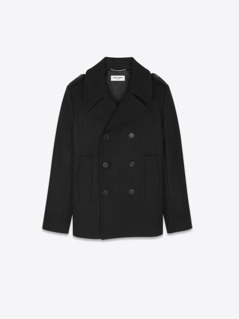 SAINT LAURENT double-breasted peacoat in wool