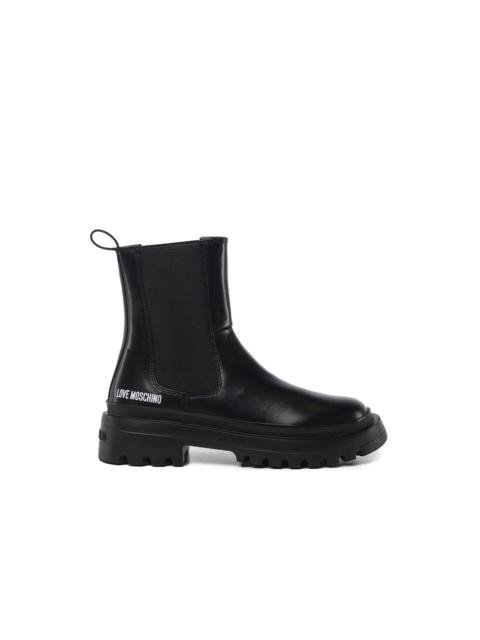 Moschino elastic-panel lug sole boots
