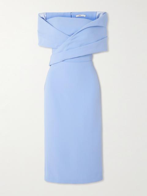 Safiyaa Iana Off-the-shoulder Draped Crepe Midi Dress