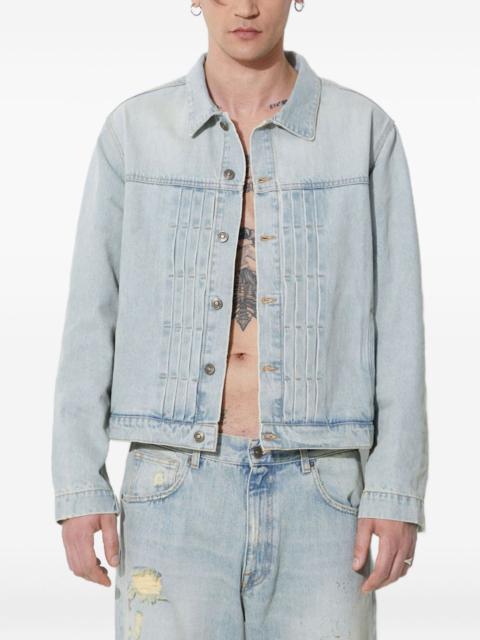 424 pleated-detail denim jacket