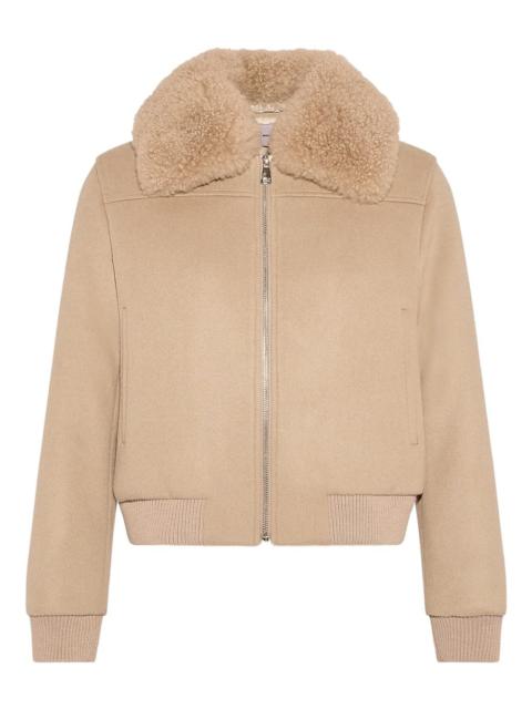 Yves Salomon lambswool-collar bomber jacket