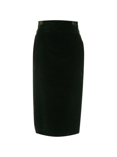 ALEXANDRE VAUTHIER cotton velvet midi skirt