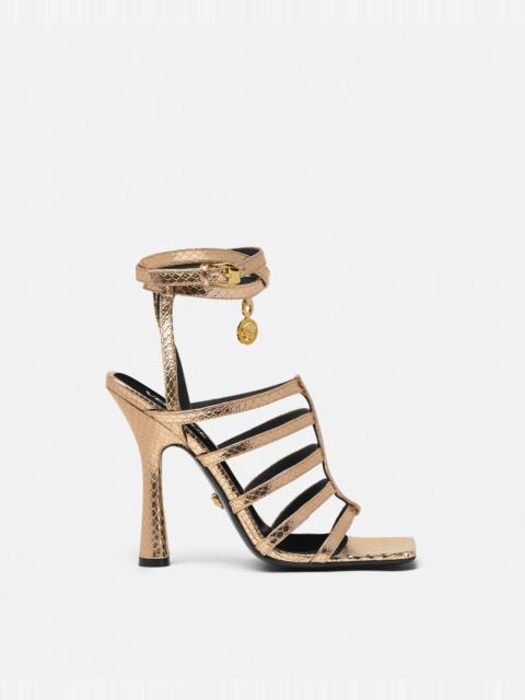 Lycia Snake-Effect Cage Sandals 110 mm