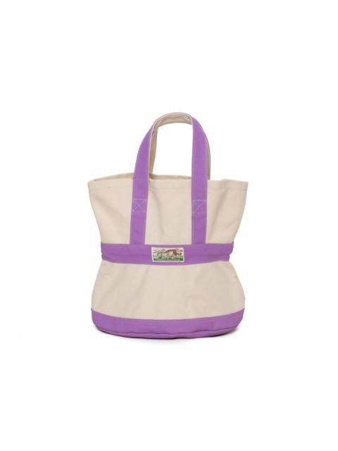 Kapital #4 Canvas ELEPHANT TOTE BAG S - Ecru x Purple