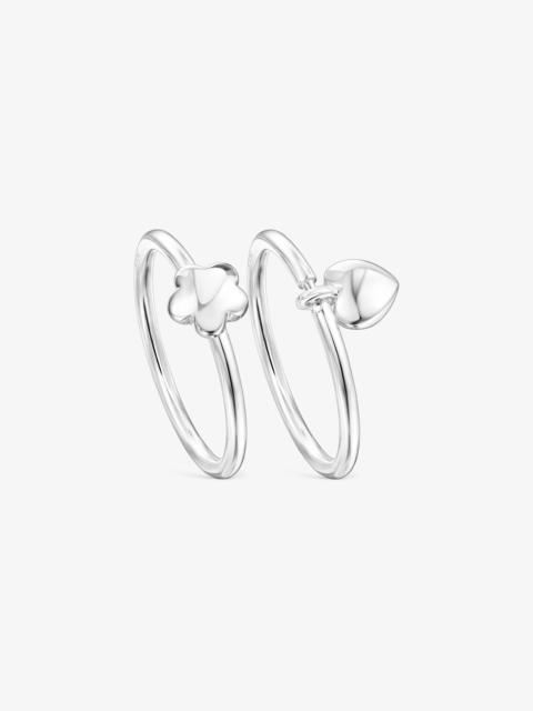 TOUS Silver TOUS Mini Icons flower-heart motifs Rings set