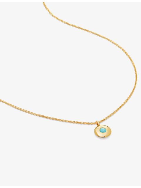 MONICA VINADER December birthstone 18ct yellow gold-plated vermeil sterling-silver and turquoise pendant necklace