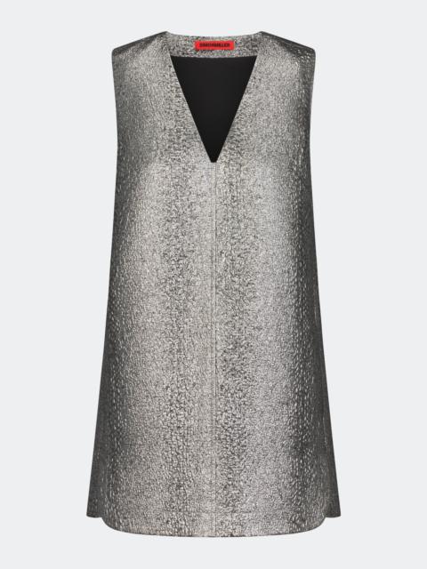 SIMONMILLER Fountain Metallic Mini Dress In Pewter