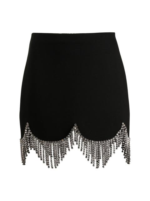 AREA crystal-embellished scallop-edge skirt
