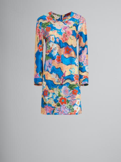 Marni SHORT PRINTED SATIN DRESS