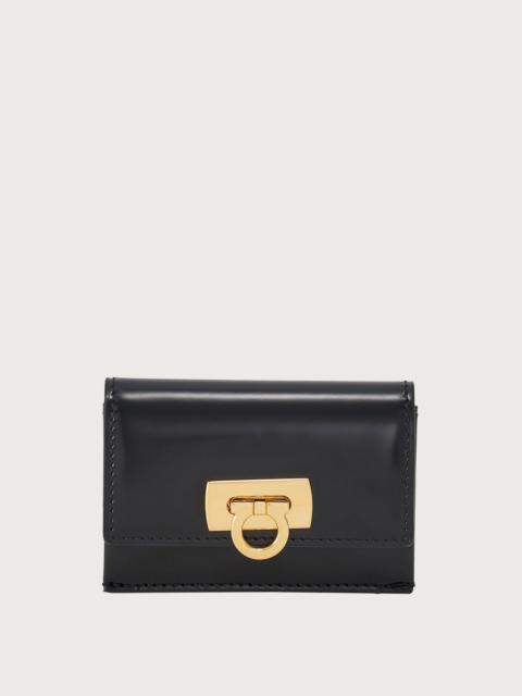 FERRAGAMO Credit card holder with Gancini clasp