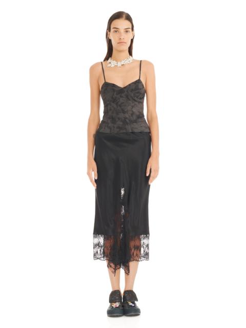 Collina Strada BLACK WATERCOLOR FLORAL SUNRAY TANK