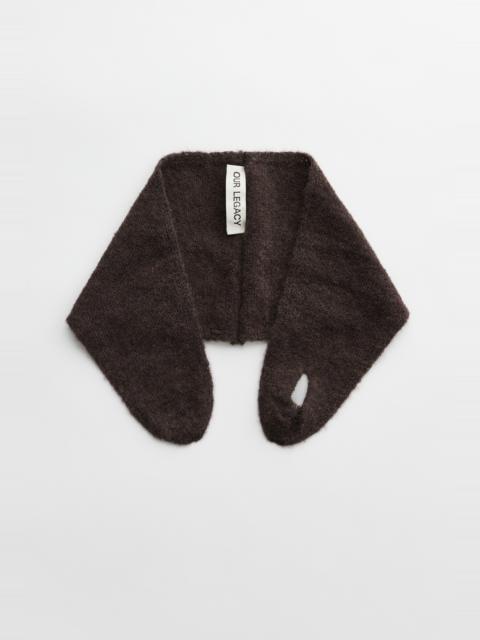 Our Legacy Miniature Scarf Smokey Brown Fuzzy Alpaca