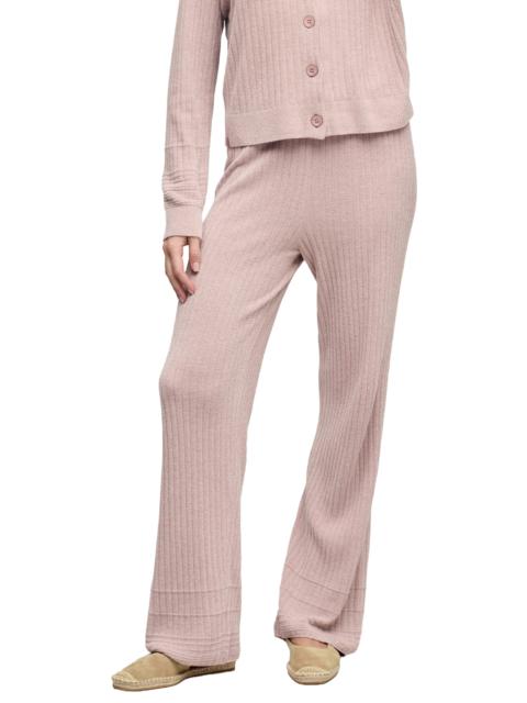 Barefoot Dreams barefoot dreams CozyChic® Ultra Lite® Textured Hem Ribbed Pants in Teaberry