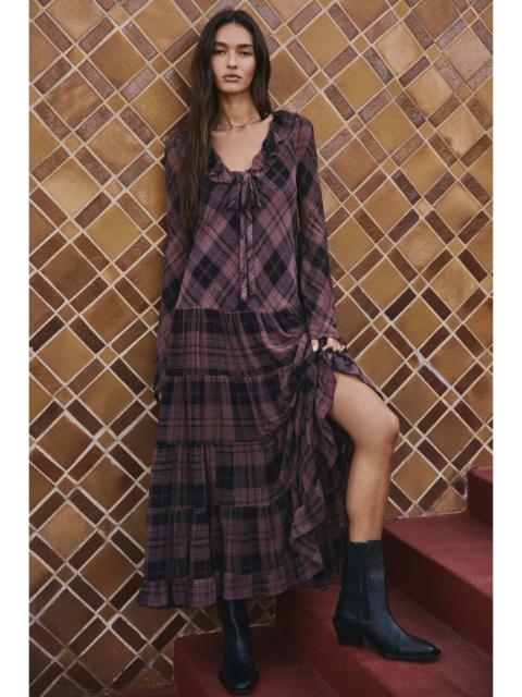 FREE PEOPLE Plaid Petal Maxi Dress