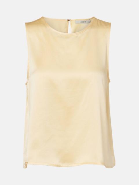ASCENO Sofia silk charmeuse tank top