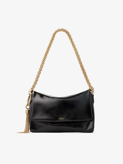 JIMMY CHOO Callie Flap
Black Shiny Biker Leather Shoulder Bag