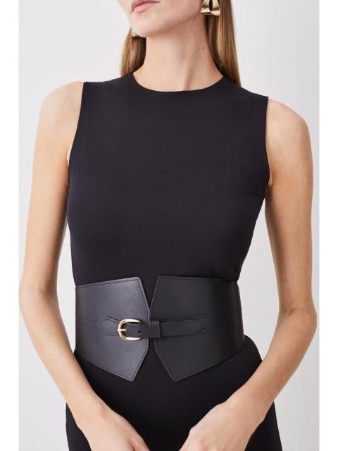 KAREN MILLEN Leather Wide Waist Belt