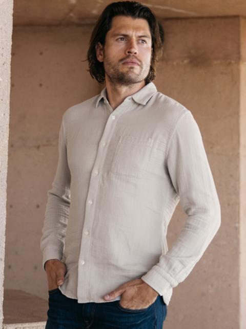 HIROSHI KATO The Ripper Waffle Double Gauze Shirt - Light Gray