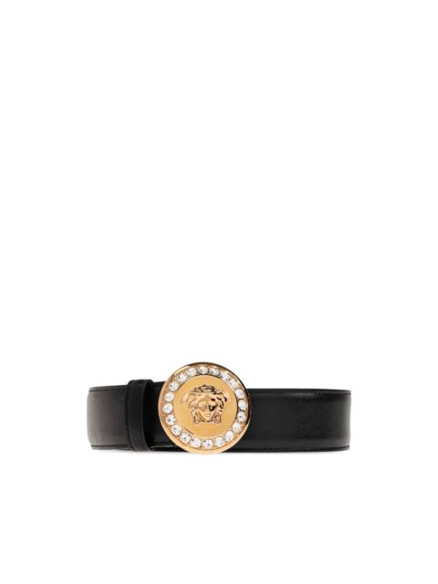 VERSACE crystal-embellished Medusa-buckle belt