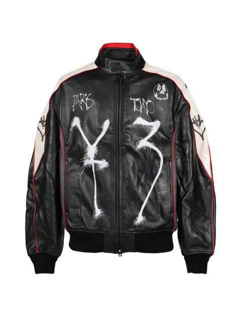 Y-3 GFXLEATHER JKT / BLK