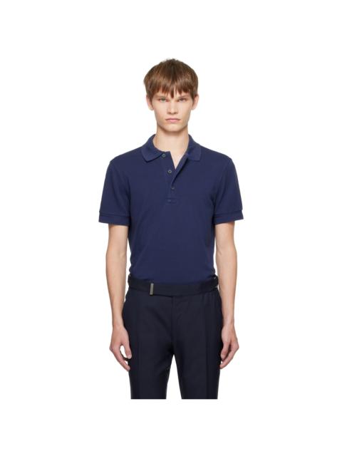 TOM FORD Blue Piquet Polo
