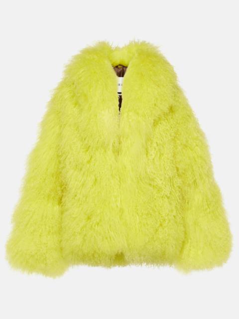 Faux fur cropped coat