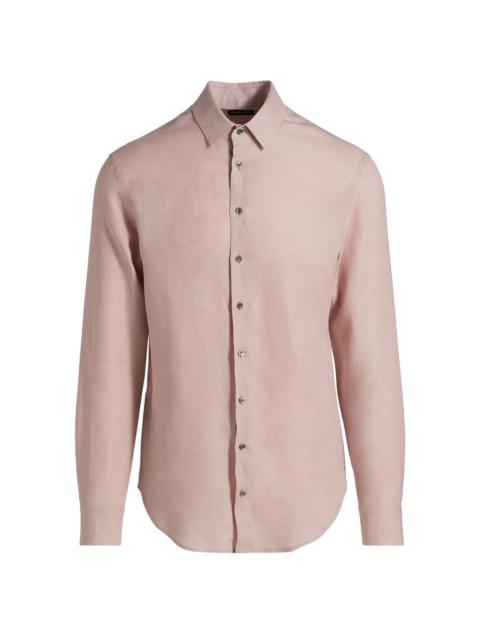 GIORGIO ARMANI Men's Linen Button-Front Shirt - Quartz