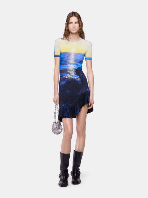 rabanne MINI DRESS IN SUNSET-PRINTED SECOND-SKIN JERSEY