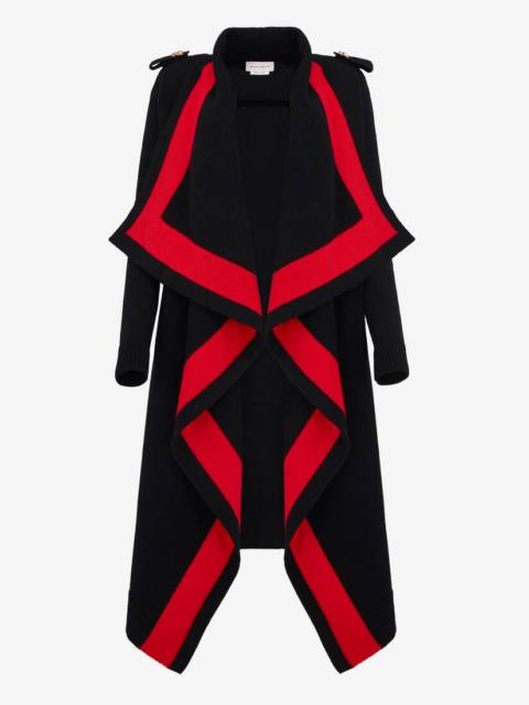 Alexander McQueen Women's Knitted Outerwear Cardigan in Black/red