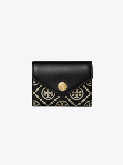 TORY BURCH T Monogram Contrast Embossed Small Envelope Wallet