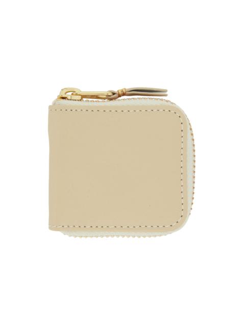 Beige Classic Leather Coin Pouch