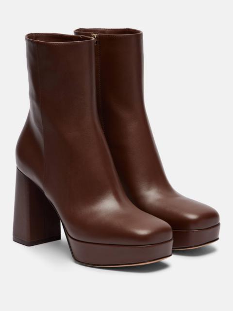 Gianvito Rossi Daisen 95 leather platform ankle boots