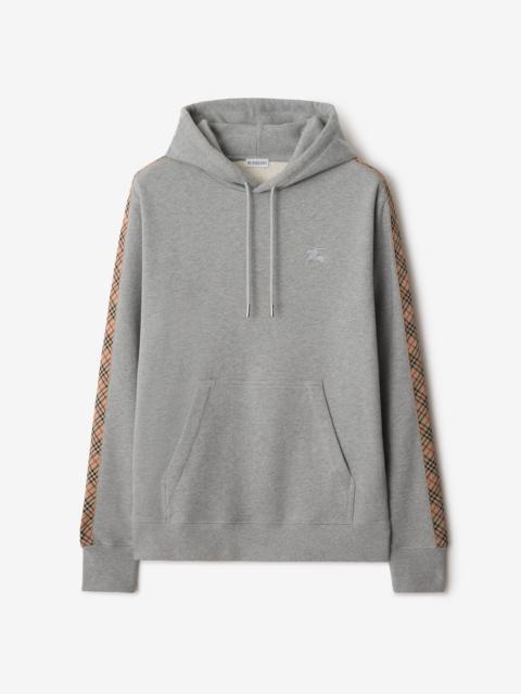 Burberry Check Trim Cotton Hoodie