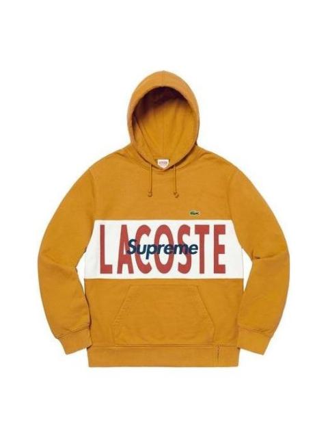 Supreme LACOSTE Logo Panel Hoodie 'Gold' SUP-FW19-511