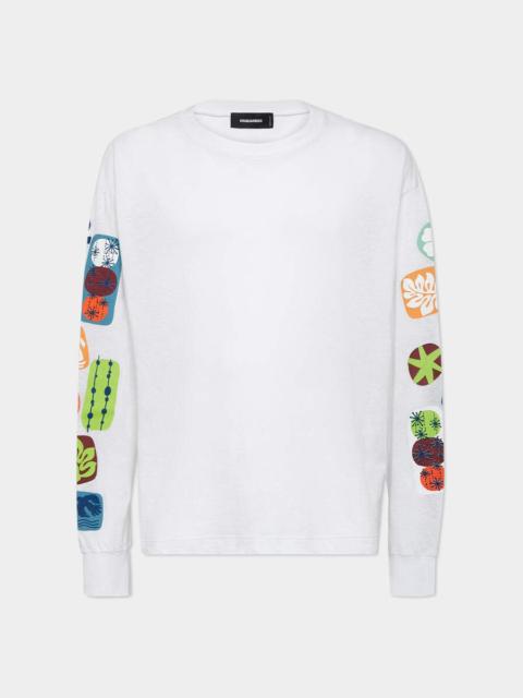 DSQUARED2 SUMMER LOVERS LOOSE FIT PRINTED T-SHIRT