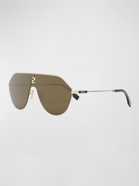 FENDI Men's FF Match Metal Shield Sunglasses